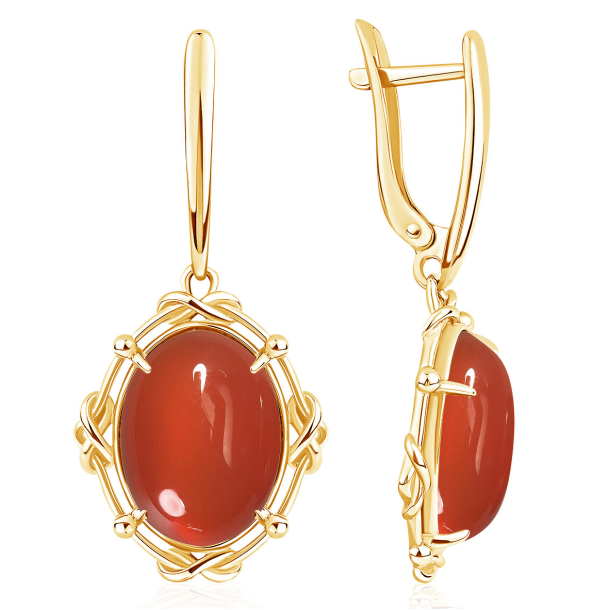 Серьги из серебра с сердоликами