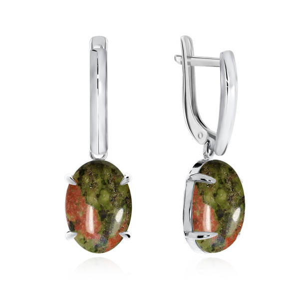 Серьги из серебра с яшмой