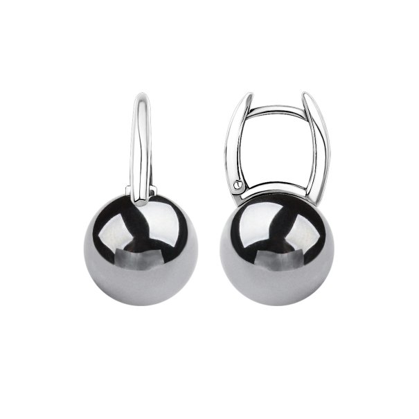 Серьги из серебра с гематитами