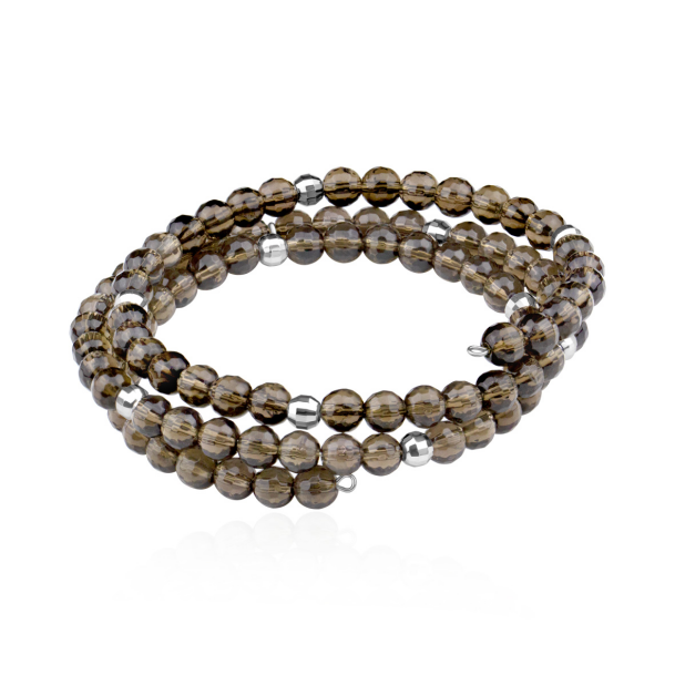 Браслет из серебра с проволока (с памятью)ом и топазами