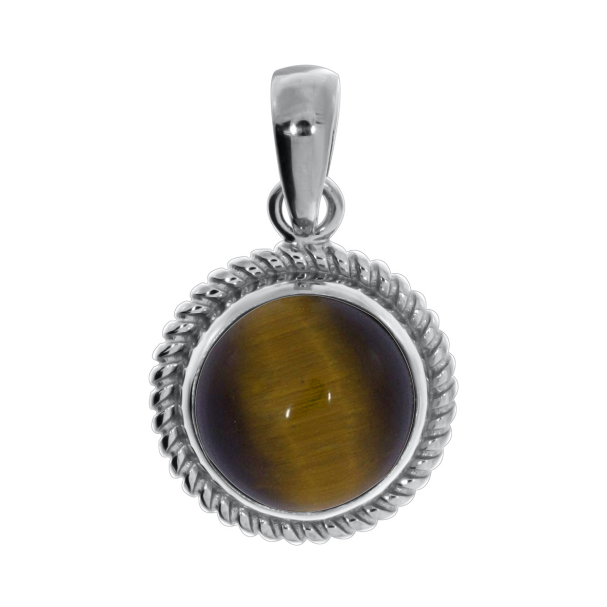 Подвеска из серебра с тигровый глазом 