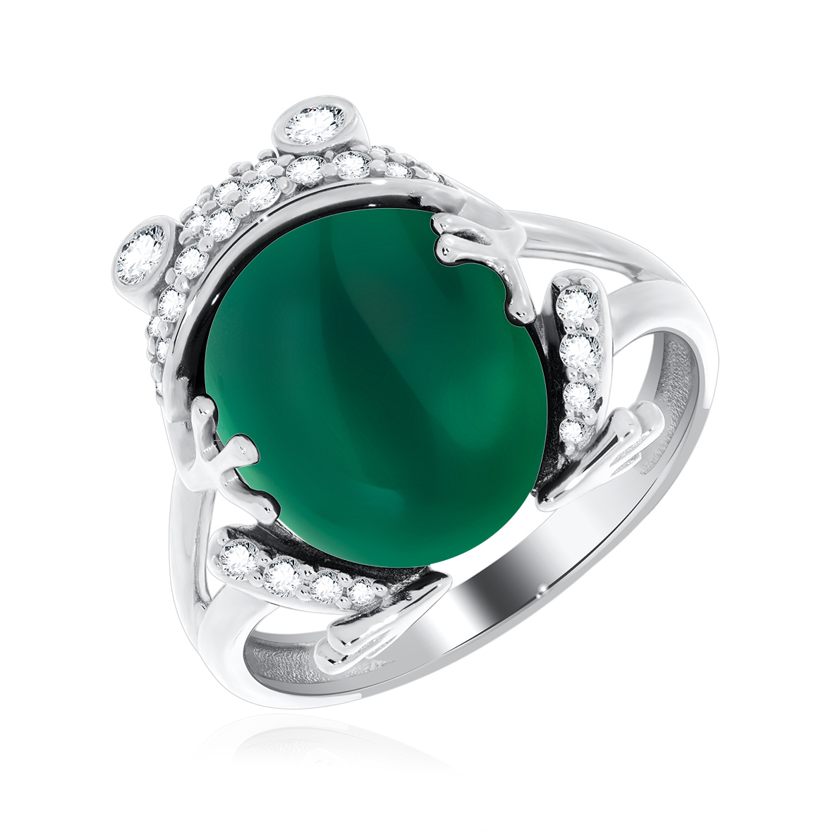 Кольцо из серебра с агатом и фианитами (Арт. 1340392662л-60).jpg