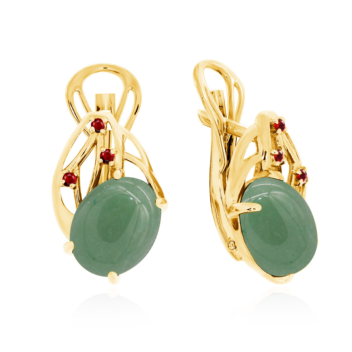 Серьги из серебра с нефритами и ситаллами (Арт. 2320350985).jpg