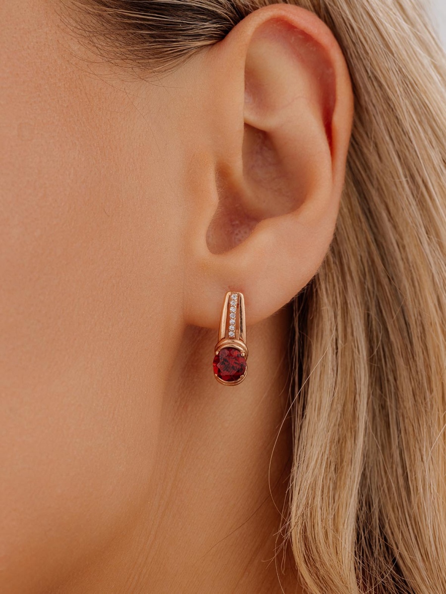 Серьги из серебра с гранатами и фианитами (Арт. 2320820995)-4.jpg