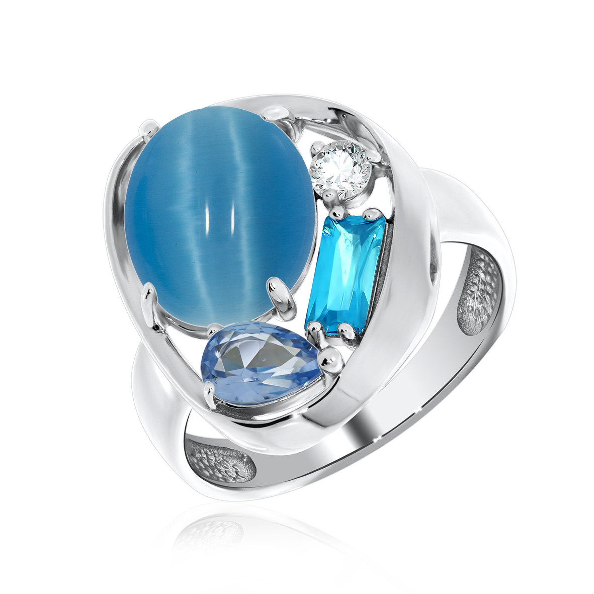 Кольцо из серебра с ситаллом, кошачим глазом и фианитами (Арт. 1340261168-70).jpg