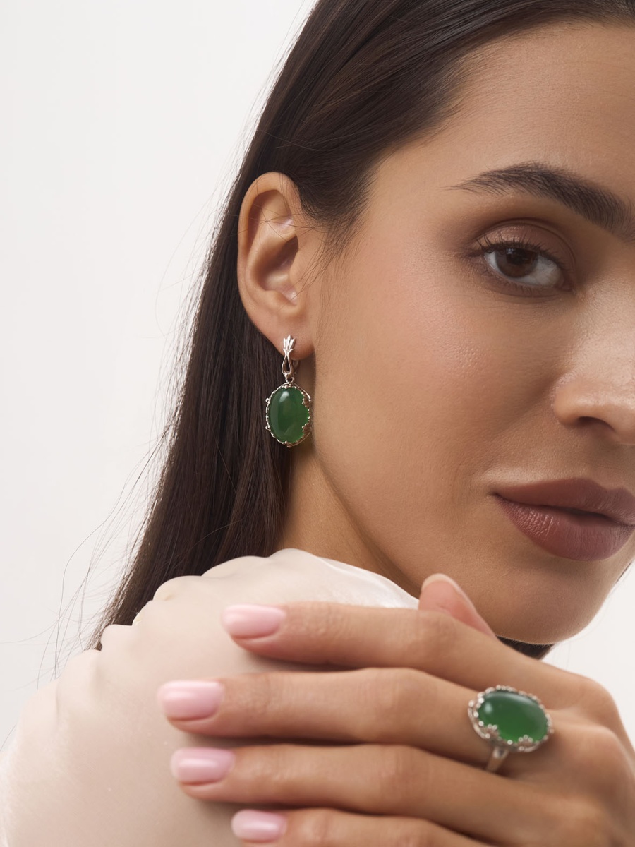 Серьги из серебра с агатами (Арт. 2340395729-60)-комплект 1.jpg