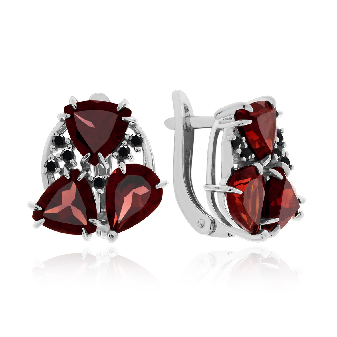 Серьги из серебра с гранатами и фианитами (Арт. 2348821803л).jpg Серьги из серебра с гранатами и фианитами (Арт. 2348821803л).jpg