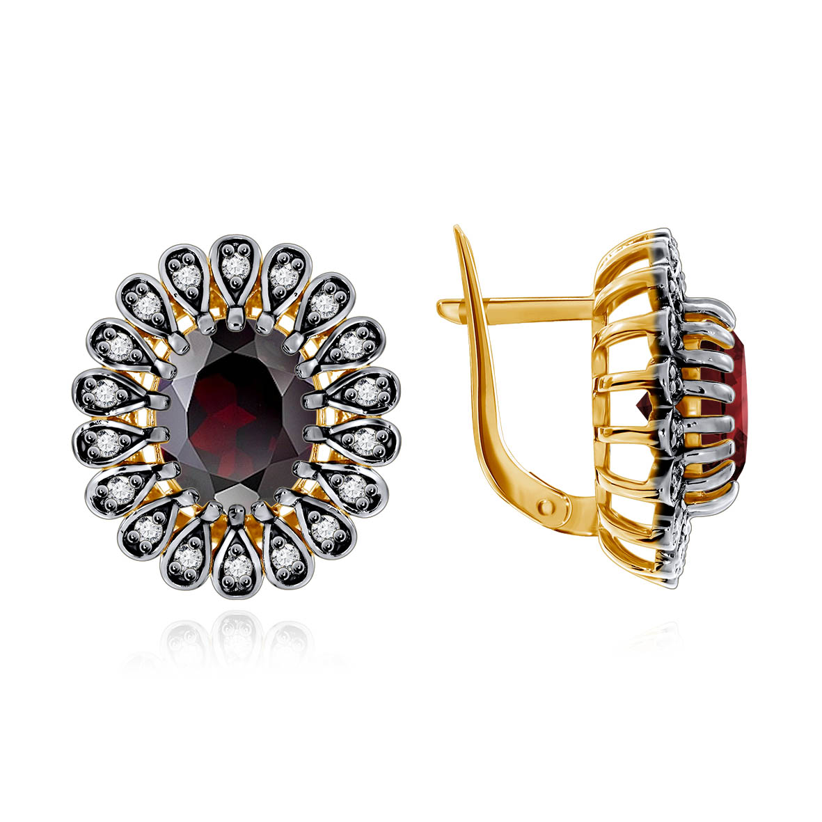 Серьги из серебра с гранатами и фианитами (Арт. 2321820251).jpg Серьги из серебра с гранатами и фианитами (Арт. 2321820251).jpg