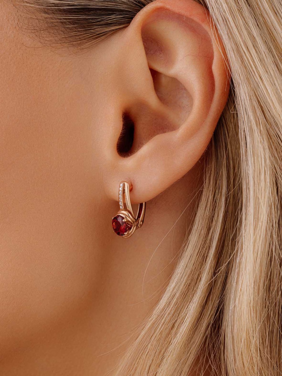 Серьги из серебра с гранатами и фианитами (Арт. 2320820995)-3.jpg Серьги из серебра с гранатами и фианитами (Арт. 2320820995)-3.jpg