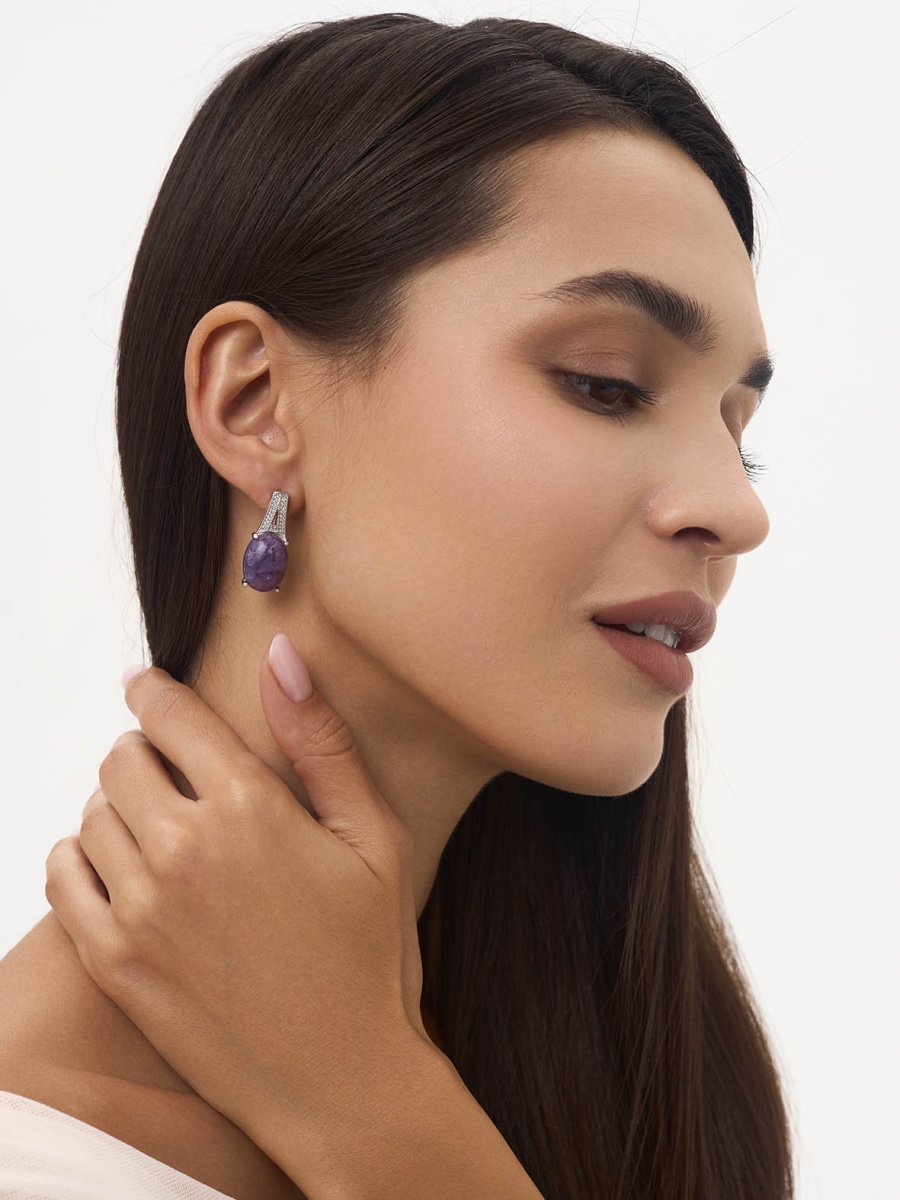 Серьги из серебра с чароитами и фианитами (Арт. 2340463537л)-4.jpg