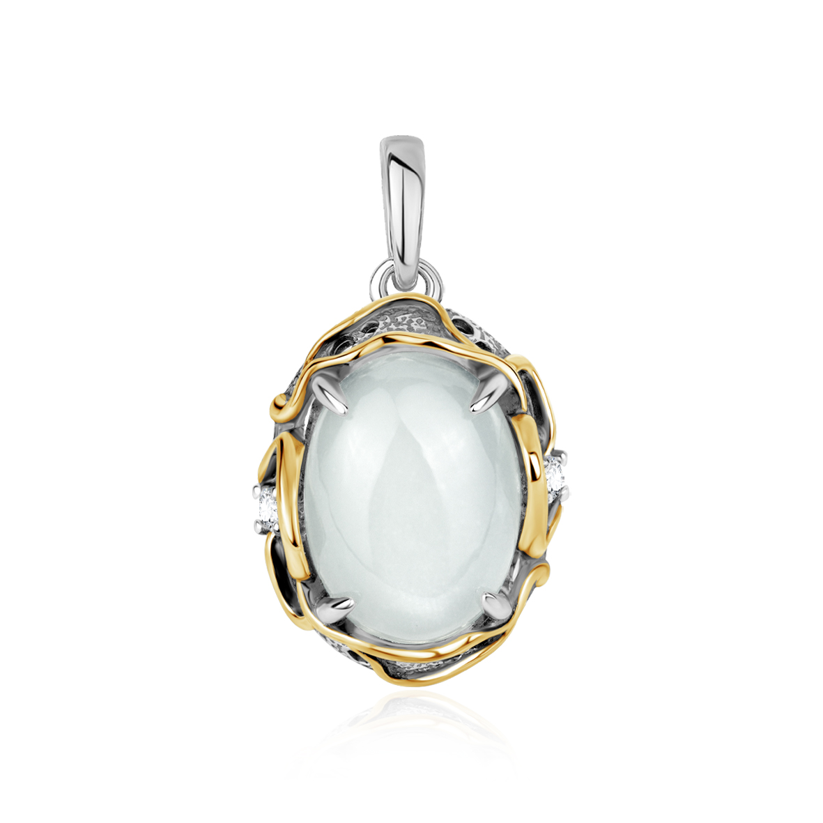 Подвеска из серебра с лунным камнем и фианитами (арт. 3317935329).jpg