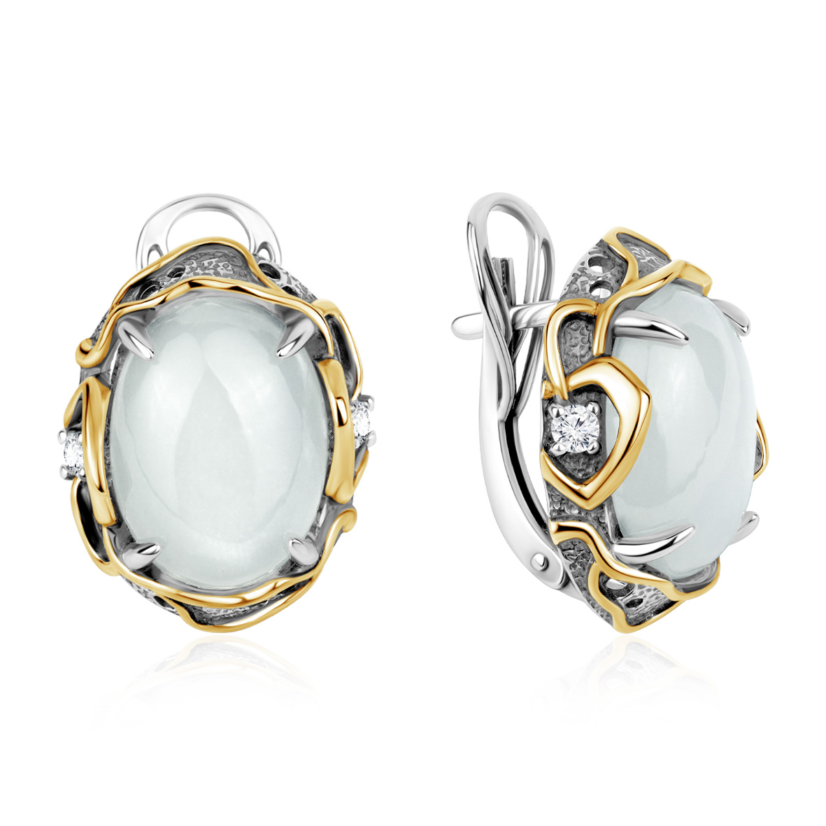 Серьги из серебра с лунными камнями и фианитами (Арт. 2317935329).jpg