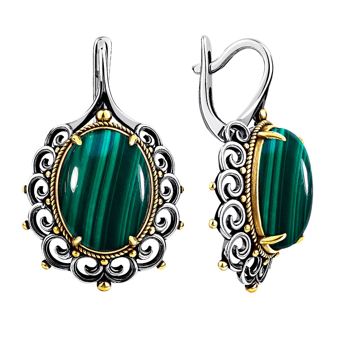 Серьги из серебра с малахитами (Арт. 2317385090).jpg