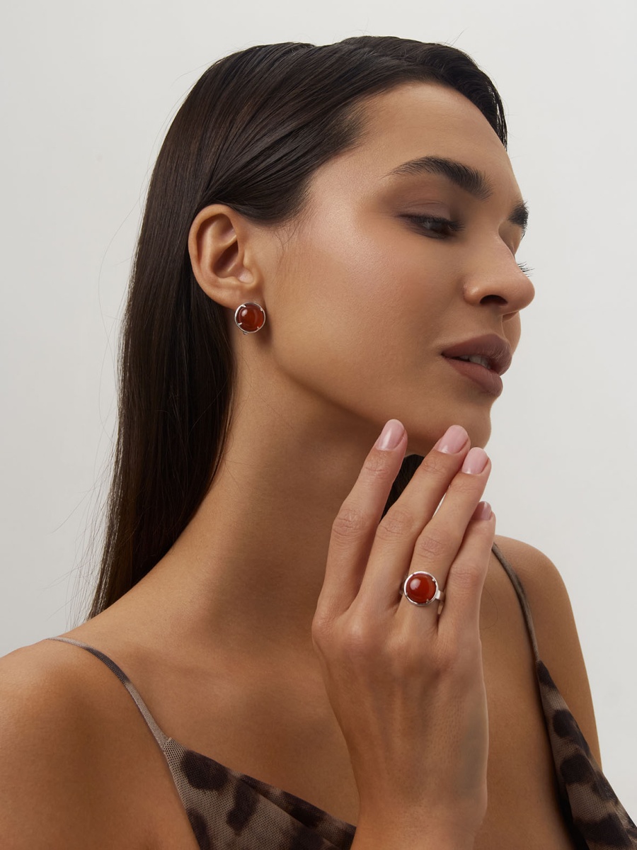 Серьги из серебра с сердоликами (Арт. 2340681829)-2.jpg