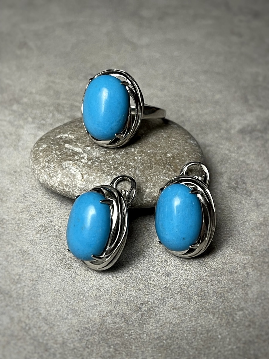 Серьги из серебра с бирюзой (Арт. 2340Б25740)-1.jpg