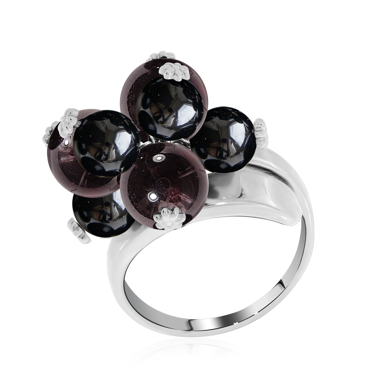 Кольцо из серебра с гранатами и агатами (Арт. 1340871288-91).jpg