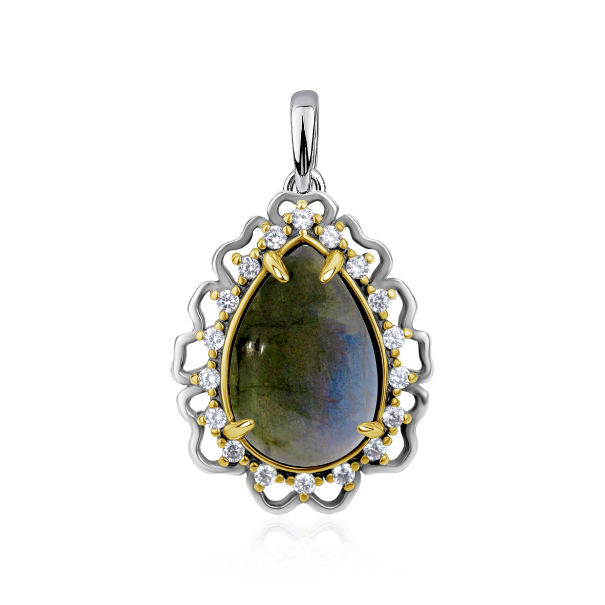 Подвеска из серебра с лабрадоритом и фианитами (арт. 3317Л05325л).jpg Подвеска из серебра с лабрадоритом и фианитами (арт. 3317Л05325л).jpg