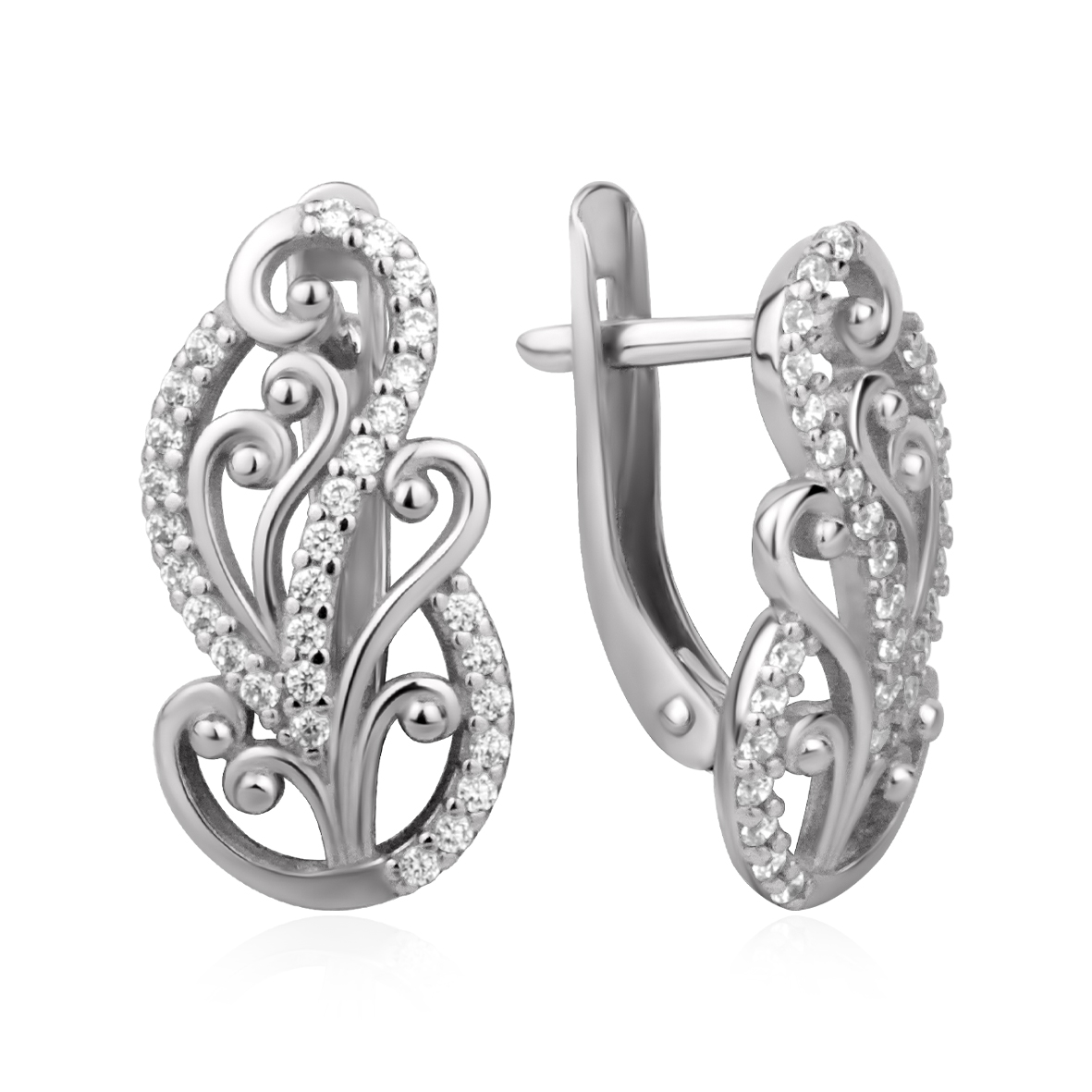 Серьги из серебра с фианитами (Арт. 2340205355л).jpg