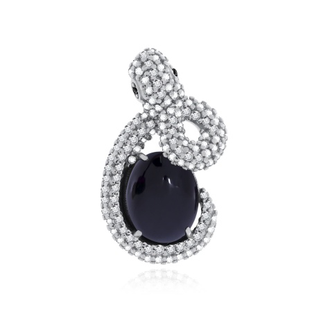 Купить подвеска из серебра с агатом, ситаллами и фианитами