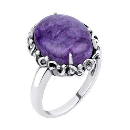 Купить кольцо из серебра с чароитом в интернет-магазине KRASNOE Купить кольцо из серебра с чароитом в интернет-магазине KRASNOE