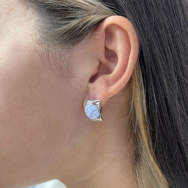Серьги из серебра с агатами