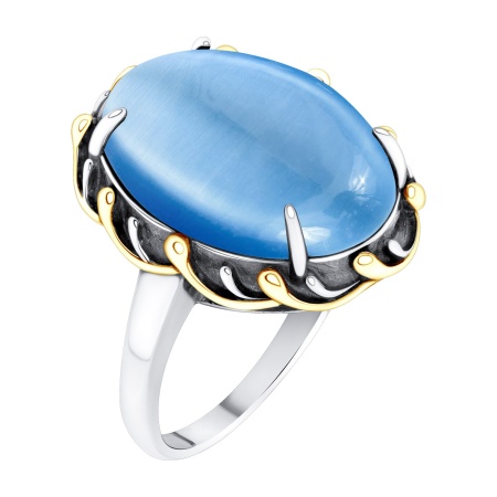 Купить кольцо из серебра с кошачим глазом в интернет-магазине KRASNOE