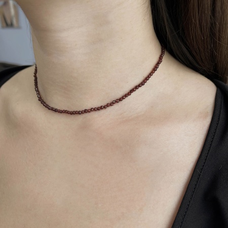 Бусы из серебра с гранатами 8340156038-38