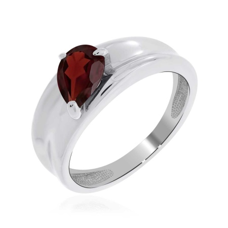 Купить кольцо из серебра с гранатом в интернет-магазине KRASNOE