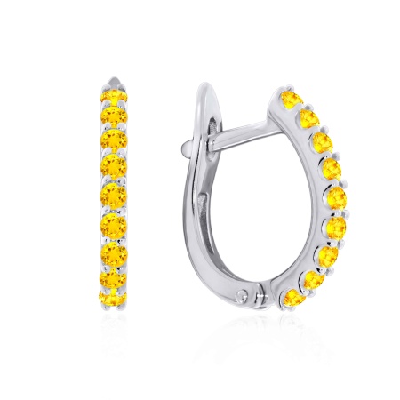 Серьги из серебра с цитринами