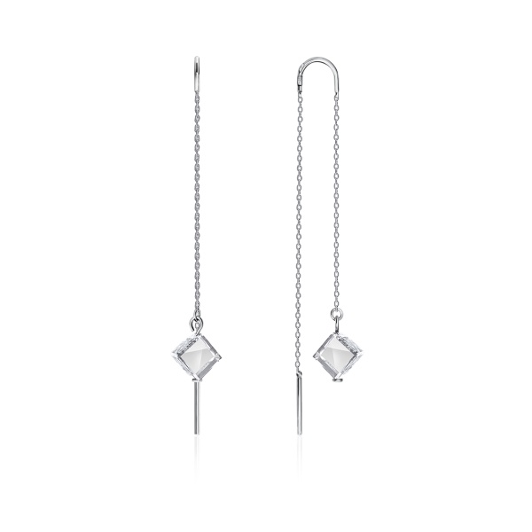 Серьги из серебра с горным хрусталем Серьги из серебра с горным хрусталем