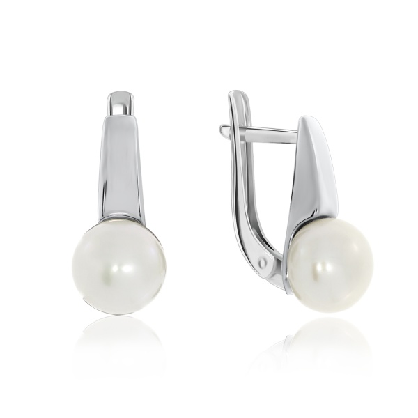 Серьги из серебра с жемчугами