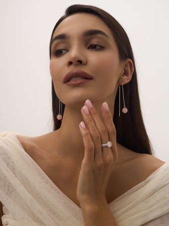 Серьги из серебра с кварцем