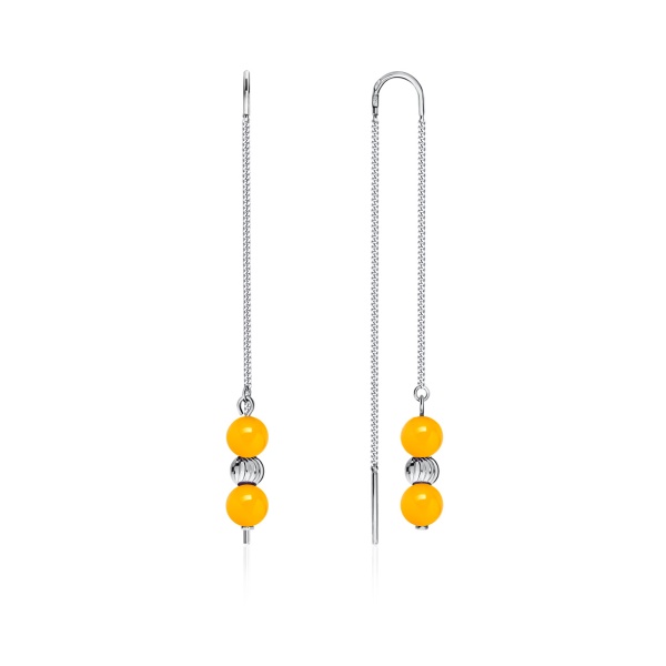 Серьги из серебра с агатами со скидкой