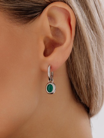 Серьги из серебра с агатами 2340390365-60 от KRASNOE, металл Серебро, вставка Агат