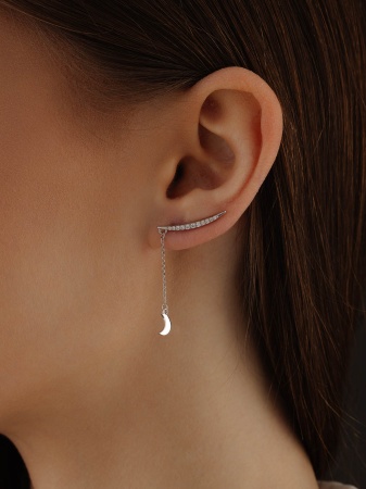 Серьги из серебра с фианитами