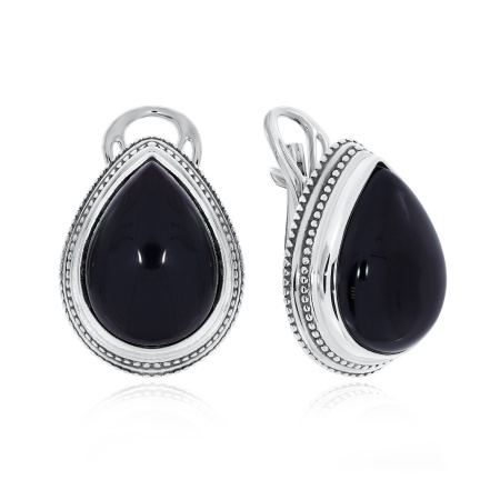 Серьги из серебра с агатами