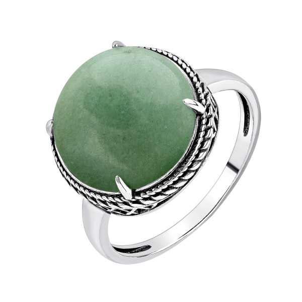 Купить кольцо из серебра с авантюрином в интернет-магазине KRASNOE Купить кольцо из серебра с авантюрином в интернет-магазине KRASNOE