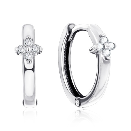 Серьги из серебра с фианитами 2340205257л от KRASNOE, металл Серебро, вставка Фианит