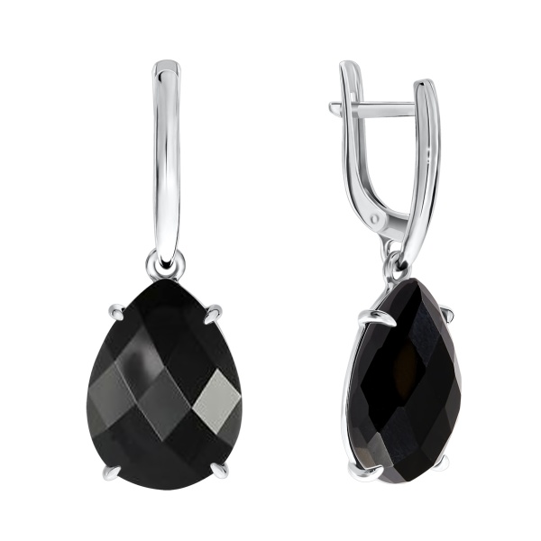 Серьги из серебра с агатами