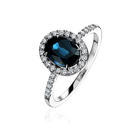 Кольцо из золота с сапфиром и бриллиантами