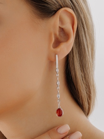 Серьги из серебра с агатом 2340391513-40 от KRASNOE, металл Серебро, вставка Агат