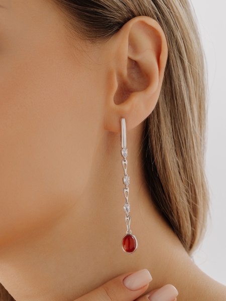 Серьги из серебра с агатом 2340391513-40 от KRASNOE, металл Серебро, вставка Агат