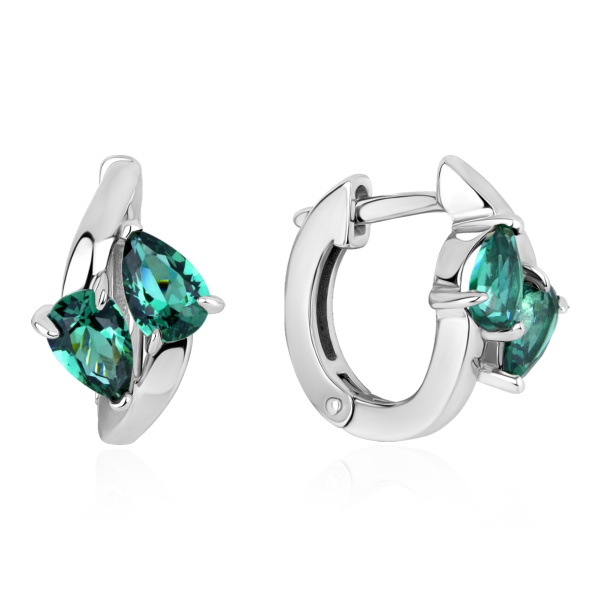 Серьги из серебра с ситаллом