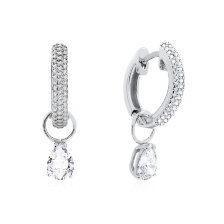 Серьги из серебра с фианитами 2340204988л от KRASNOE, металл Серебро, вставка Фианит