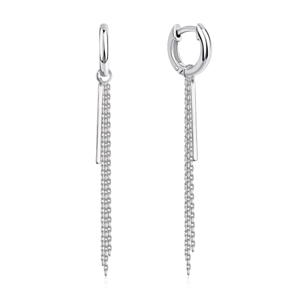 Серьги из серебра с фианитом