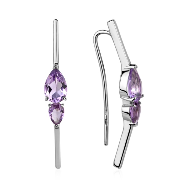 Серьги из серебра с амеистом