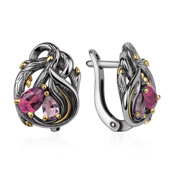 Серьги из серебра с ситаллами в ювелирном интернет-магазине