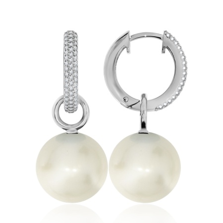 Серьги из серебра с жемчугом 2340241184л от KRASNOE, металл Серебро, вставка Жемчуг Имитация
