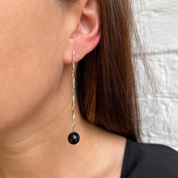 Серьги из серебра с агатами 2340390856-20 от KRASNOE, металл Серебро, вставка Агат