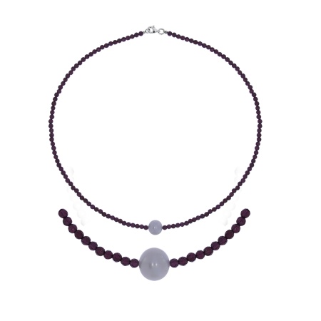 Колье из серебра с жемчугом и гранатами 8340156097-40